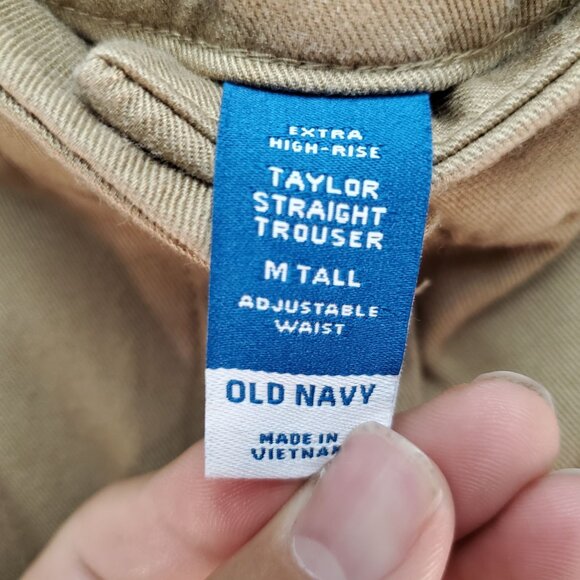 Old Navy Pants Womens Medium Tall Khaki Brown Taylor Straight Trouser - Picture 2 of 8